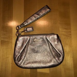 Metallic Gold Coach Wristlet